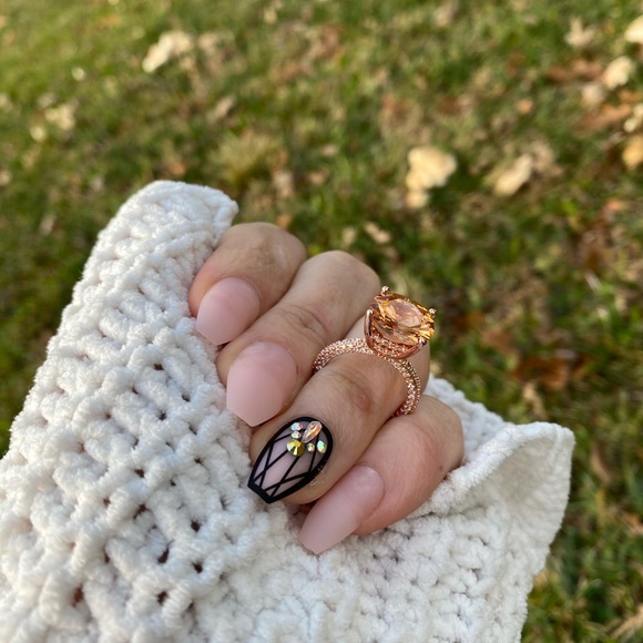 GorgeousWhite Sapphire Rose Gold Filled Ring - Picture 9 of 16